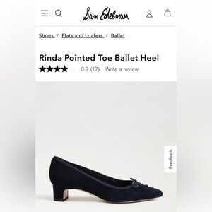 Sam Edelman Rinda Pointed Toe Ballet Heel - Black